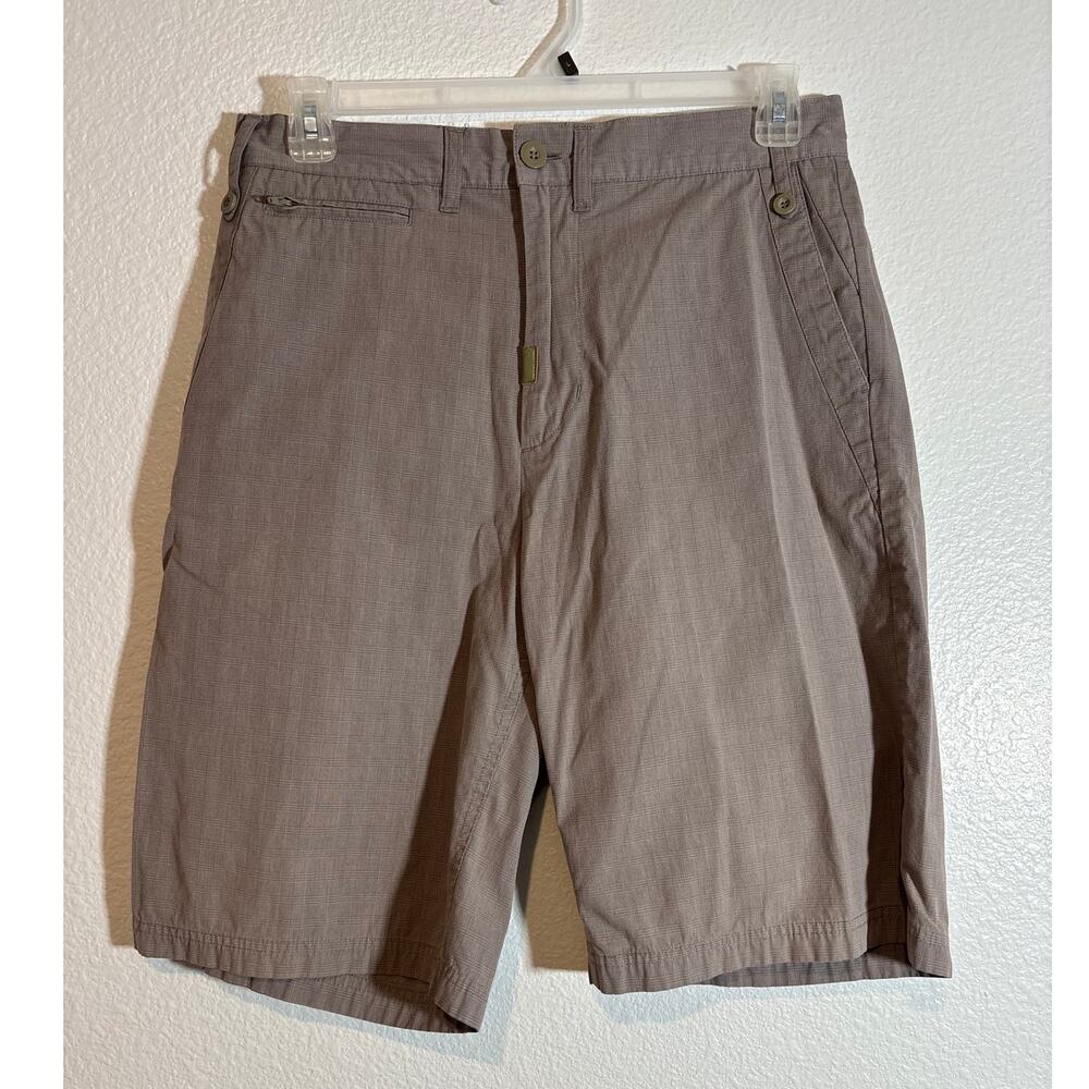 LRG Men's Size 32 Shorts Taupe Grayish-Tan Flat Front Bermuda Casual Preppy